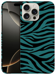GlamCase for iPhone 16 Pro Max, iPhone 16 Pro Max Case - Zebra Teal Print Pattern Printed Slim & Sleek Cute Plastic Hard Designer Back Case/Cover for