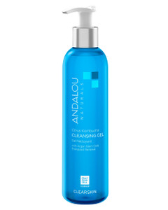 Andalou Naturals Clear Skin Citrus Kombucha Gel Face Cleanser - With Argan Stem Cells, Probiotics, & Aloe Vera to Remove Excess Oil & Dull Surface Ce