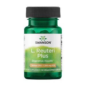 Swanson L. Reuteri Probiotic Plus w/L. Rhamnosus L. Acidophilus & FOS Prebiotic Digestive Support - Promotes Gut Health w/ 7 Billion CFU per Capsule