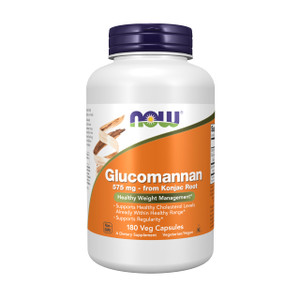 NOW Foods Supplements, Glucomannan (Amorphophallus konjac) 575 mg, Supports Regularity*, Healthy Weight Management*, 180 Veg Capsules