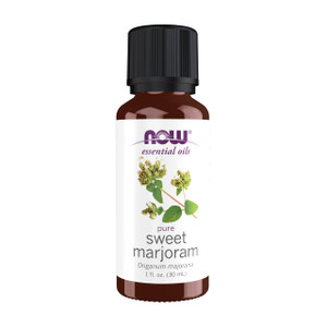 NOW Essential Oils, Marjoram Oil, Normalizing Aromatherapy Scent, Cold Pressed, 100% Pure, Vegan, Child Resistant Cap, 1-Ounce
