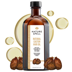 Nature Spell Castor Oil for Hair & Scalp, Pre-Diluted Conditioning and Nourishing Oil, Supports Stronger Roots and Strands, Multipurpose Use, For All