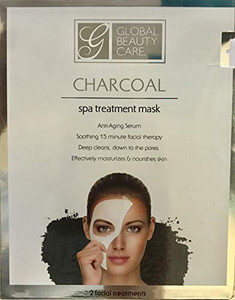 Global Beauty Products Charcoal Spa Treatment Mask, 2 Facial Treatments