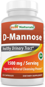 Best Naturals D-Mannose Capsules - Urinary Tract Cleanse Supplement 1500mg/Serving - 120 Count