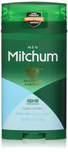 Mitchum Men Advanced Control, Clean Control Invisible Solid 2.7 oz (Pack of 2)