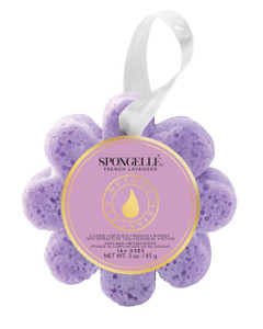 Spongelle French Lavender Wild Flower Buffer Body Scrubber | Bath & Shower Loofah for Women | Exfoliator with Body Wash Infused Sponge | 14+ uses