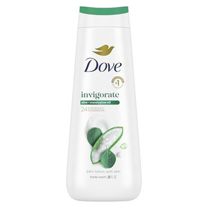 Dove Body Wash Invigorate Aloe & Eucalyptus For 24hr Lotion-Soft Skin Moisturizing Skin Cleanser with No Sulfates No Parabens 20 oz