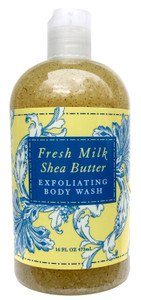 Greenwich Bay Exfoliating Body Wash with Shea Butter & Natural Exfoliants, Fresh Milk Scent - 16 oz