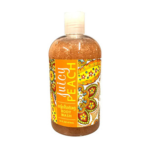 Greenwich Bay Exfoliating Body Wash, Enriched with Shea Butter, Blended with Loofah and Apricot Seed 16 oz (Juicy Peach)