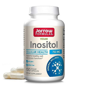 Jarrow Formulas® Inositol 750 mg, Dietary Supplement, Liver Support for Cellular Health and General Wellness, 100 Veggie Capsules, Up to a 100 Day Su