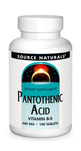 Source Naturals Pantothenic Acid 500 mg Vitamin B-5 Dietary Supplement - 100 Tablets
