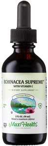 Maxi Health - Echinacea Supreme Liquid Extract with Vitamin C - Immune Support Supplement Drops - 1000mg Echinacea Root & Whole Plant Herb Extract -