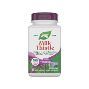 Nature's Way Milk Thistle, Supports Liver Function & Liver Detox Pathways*, 175 mg Milk Thistle Seed Extract Standardized to 80% Silymarin per Servin