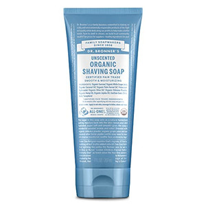Dr. Bronner's - Organic Shaving Soap (Unscented, 7 Ounce) - Certified Organic, Sugar and Shikakai Powder, Soothes and Moisturizes for Close Comfortab