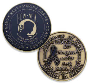 Coins For Anything, Inc POW - MIA Challenge Coin - U.S. Military POW MIA Never Forget Coin - Designed by Military Veterans - POW-MIA Marine Corps - N