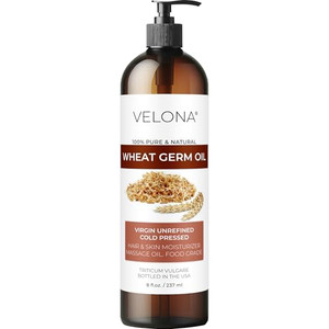 velona Wheat Germ Oil USP Grade 8 fl oz | 100% Pure and Natural Carrier Oil | Unrefined, Cold Pressed | Cooking, Face, Hair, Body & Skin Care | Use T