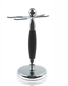 Spitalfields Shaving Company *Premium Grade* Brush and Razor Stand - Millwall 39 - Chrome with Black Trim