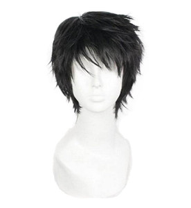 OYSRONG Men Short 11.81''/30cm Black Curly Wig, Multifunction Fluffy Layered Frizzy Cosplay Heat Resistant Fibre Wig