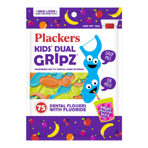 Plackers Kids Flossers Wild Berry Flavor, 75 Count - Packaging may vary