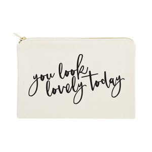 The Cotton & Canvas Co. You Look Lovely Today Cosmetic Bag and Travel Make Up Pouch