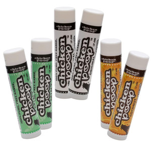 Chicken Poop Lip Balm Simone Chickenbone 100% Natural Moisturizer for Dry, Chapped Lips, Combo (2 Original, 2 Mint, 2 Coconut), Pack of 6
