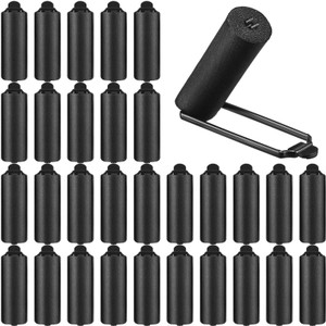 WILLBOND 40 Pieces Sponge Hair Rollers Satin Rollers for Hair Soft Curler Flexible Styling Curlers Wave for Hairdressing Styling(0.8 Inch,Black)