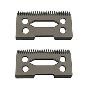 Professional Stagger-Tooth Clipper Replacement ceramic Blades 2-Hole #2161 - Compatible with 5 Star Senior Cordless Wahl Magic Clip (Red + Blue)