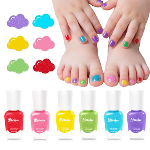 Aieenjor Kids Nail Polish Kit, 12 Color Toddler Nail Polish Set Non Toxic Peel-Off Safe Water Based Low Odor for Girls Ages 5+ for Halloween Makeover