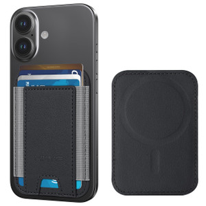 HiWe for MagSafe Wallet, Strongest Magnetic Wallet for iPhone 17/16/15/14/13/12 Series, 7 Cards Holder, Leather Minimalist Slim RFID, 1 Slot, Black &