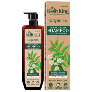 KESH KING Organic Neem Shampoo | Ayurvedic Hair Cleanser with Bhringraj | Refreshes Scalp | Reduce Dandruff & Hairfall | Provides Soft, Lustrous Hair