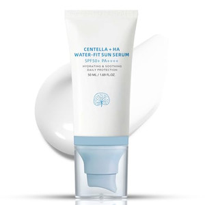 ISHERBIN ???????á Sunscreen SPF 50, Hyalu Cica Water-Fit Sun Serum, Face Sun Screen Long-Lasting Protection, Cen-tella Madagascar Sunscreen, NO White