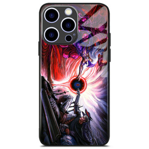 Guts and Griffith -Berserk Unique Anime Phone Case, Tempered Glass Shell, Unique Design Manga Pattern Glossy Cover for iPhone 16 Plus