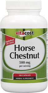Vitacost Horse Chestnut - Standardized -- 500 mg per serving - 180 Capsules ( packaging has been updated )