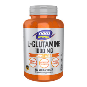 NOW Foods Sports Nutrition, L-Glutamine, Double Strength 1,000 mg, Amino Acid, 120 Veg Capsules
