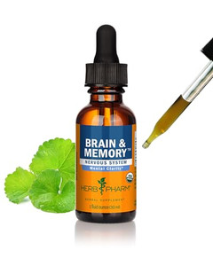 Herb Pharm Organic Nootropic Brain & Memory Supplement with Ginkgo Biloba Liquid Extract: Fast Absorption for Mental Focus Support, Ginkgo Supplement