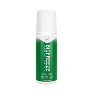 Biofreeze Roll-On Pain-Relieving Gel 3 FL OZ, Green Topical Pain Reliever For Muscles And Joints From Arthritis, Backache, Strains, Bruises, & Sprain