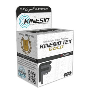 Kinesio Taping - Elastic Therapeutic Athletic Tape Tex Gold FP - Black  2 in. x 16.4 ft