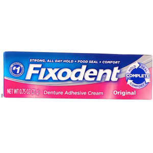 Fixodent Denture Adhesives Cream, Original - 0.75 Oz (Pack of 6)