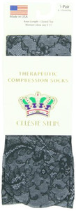 Celeste Stein Therapeutic Compression Socks, BW Lace, 8-15 mmhg, 1-Pair