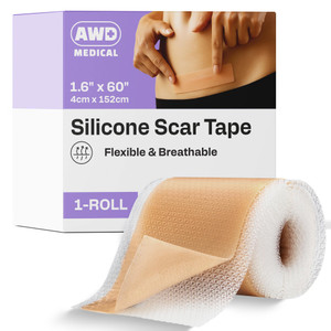 Silicone Scar Sheets for Breast - Reusable Medical Grade Scar Tape for Surgical Scars, C-Section, Face - Waterproof Silicone Strips, Patches for Scar