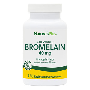 NaturesPlus Chewable Bromelain - 180 Tablets - Natural Proteolytic Enzyme Supplement - Supports Digestion, Joint & Muscle Health - Vegan, Gluten Free
