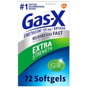 Gas-X Extra Strength Gas Relief Softgels with Simethicone 125 mg for Bloating Relief - 72 Count