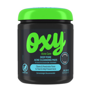 Oxy Deep Pore Acne Facial Cleansing Pads, Maximum Strength 2% Salicylic Acid Stubborn Acne Treatment, Fights Breakouts, Exfoliates, Unclogs Pores, Tr