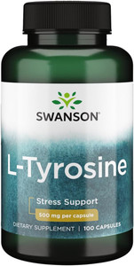 Swanson L-Tyrosine - Amino Acid Supplement Promoting Stress Support, Cognitive Function, and Mental Clarity - Helps Support Overall Brain Health - (1