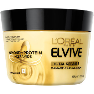 L'Oreal Paris Hair Expert Total Repair 5 Damage-Erasing Balm, Deeply repairs and reconstructs- dry, chemically treated hair, 8.5 oz. (Packaging May V
