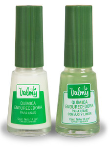 Valmy 2in1 Garlic Nail Hardener & Lemon Nail Whitener, and Nail Strengthener for Thin Nails and Growth Base Coat Nail Polish Set - Endurecedor de Uña