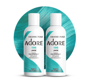 Adore Semi Permanent Hair Color (195 Jade) (2 Pack) | Vegan & Cruelty-Free Green Hair Dye | No Ammonia, No Peroxide, No Alcohol | 4 Fl Oz