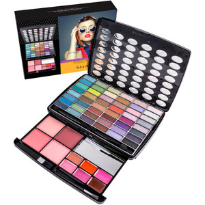SHANY Glamour Girl Makeup Kit Eyeshadow Beauty Palette with Eye shadows, Blushes, Lipstick Lip-gloss, Make up Mirror, Cosmetics applicators, Premium