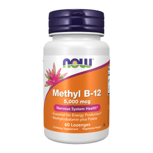 NOW Foods Supplements, Methyl B-12 (Methylcobalamin) 5,000 mcg, Nervous System Health*, 60 Lozenges