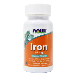 Now Foods Iron Ferrochel(r), 120 Vcaps 18 mg(Pack of 2)